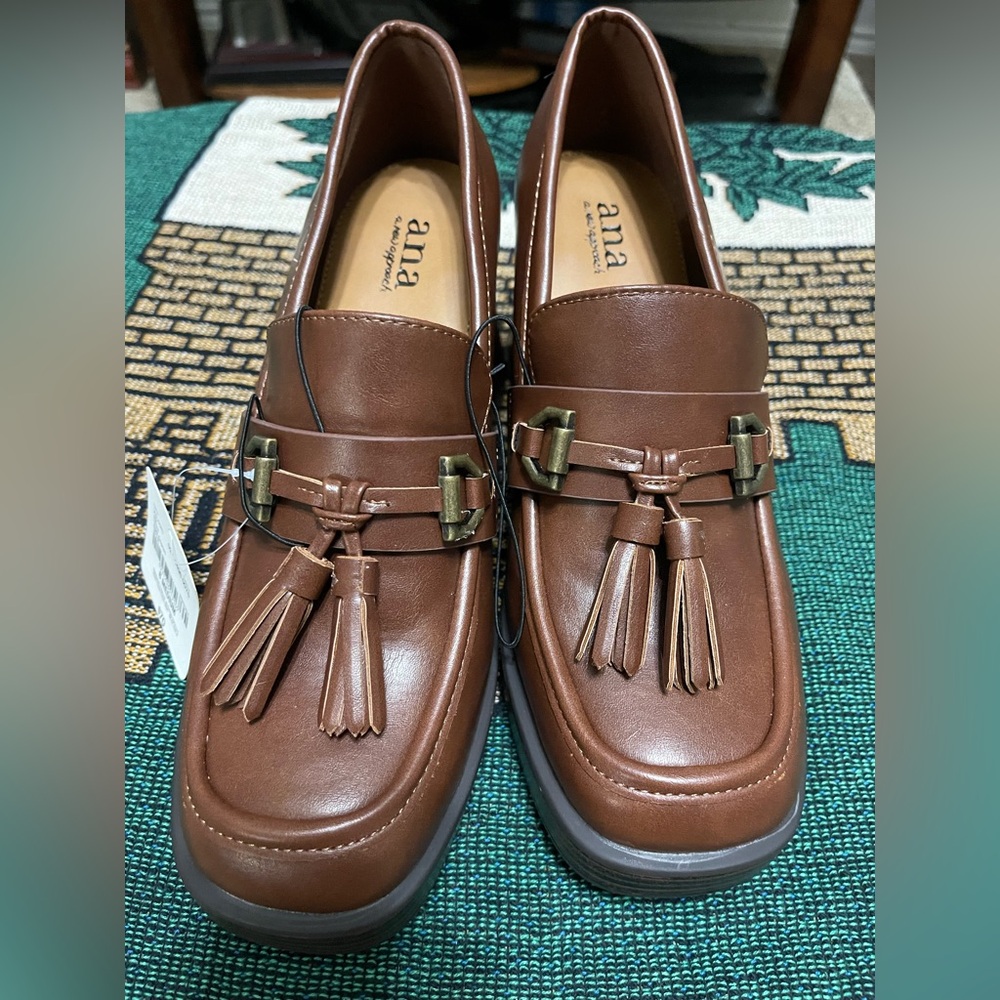a.n.a Tan Tassel Loafers
